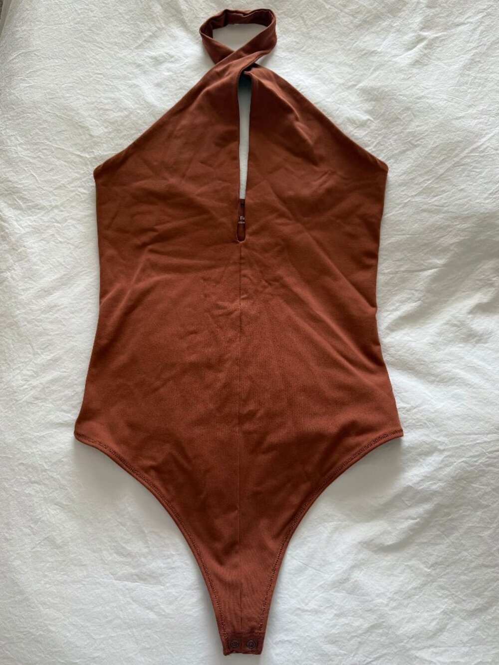 Abercrombie & Fitch Cross Front Halter Bodysuit — Rust — Size M